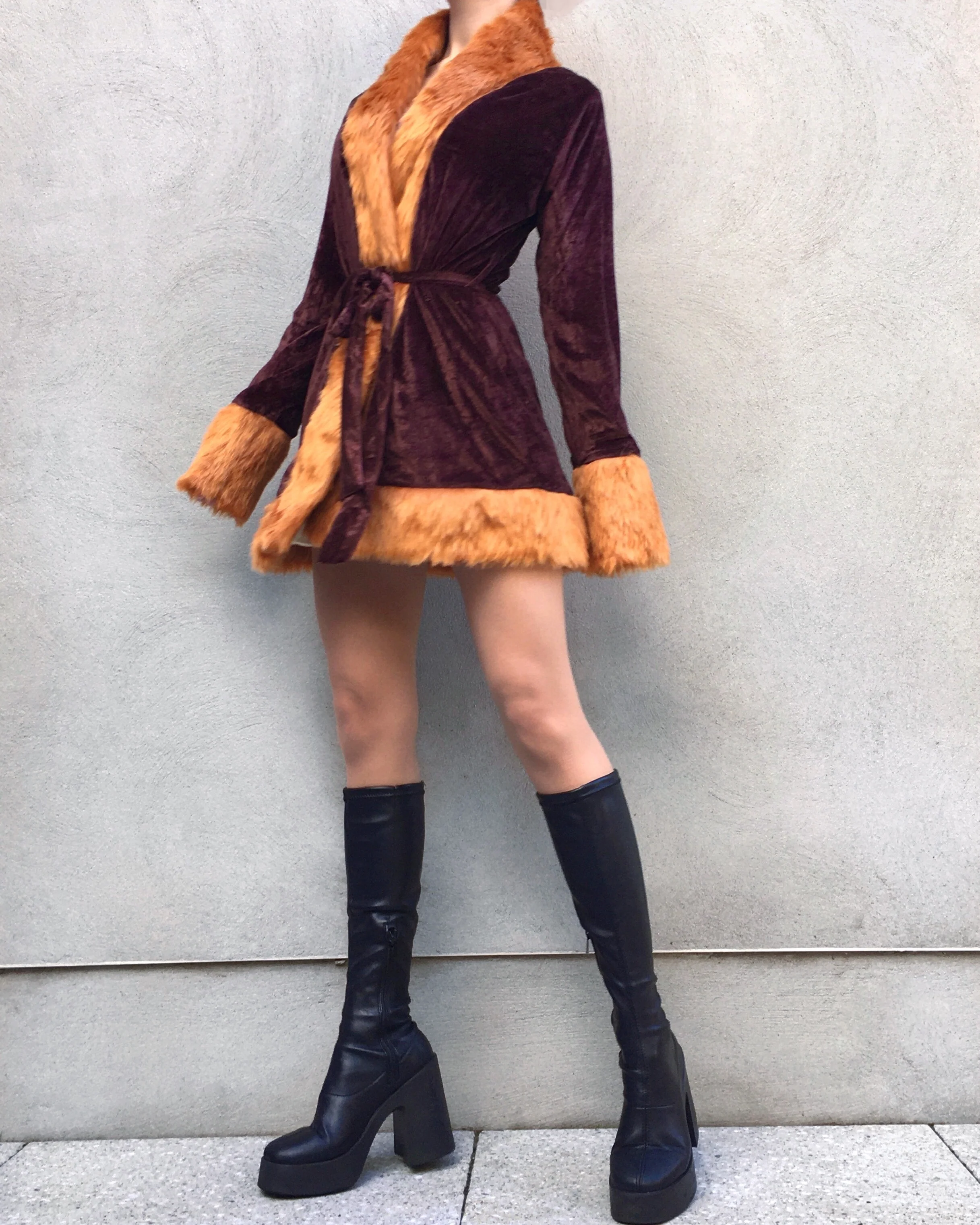 Almost Famous Brown Velvet Coat in Jagger - Image 3
