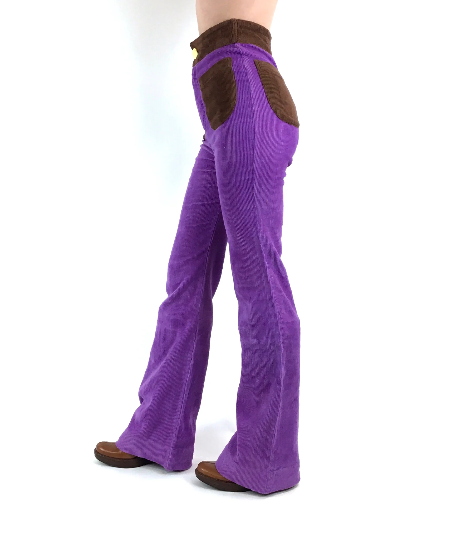 The Contrast Corduroy Flare Pant in Purple Haze - Image 4