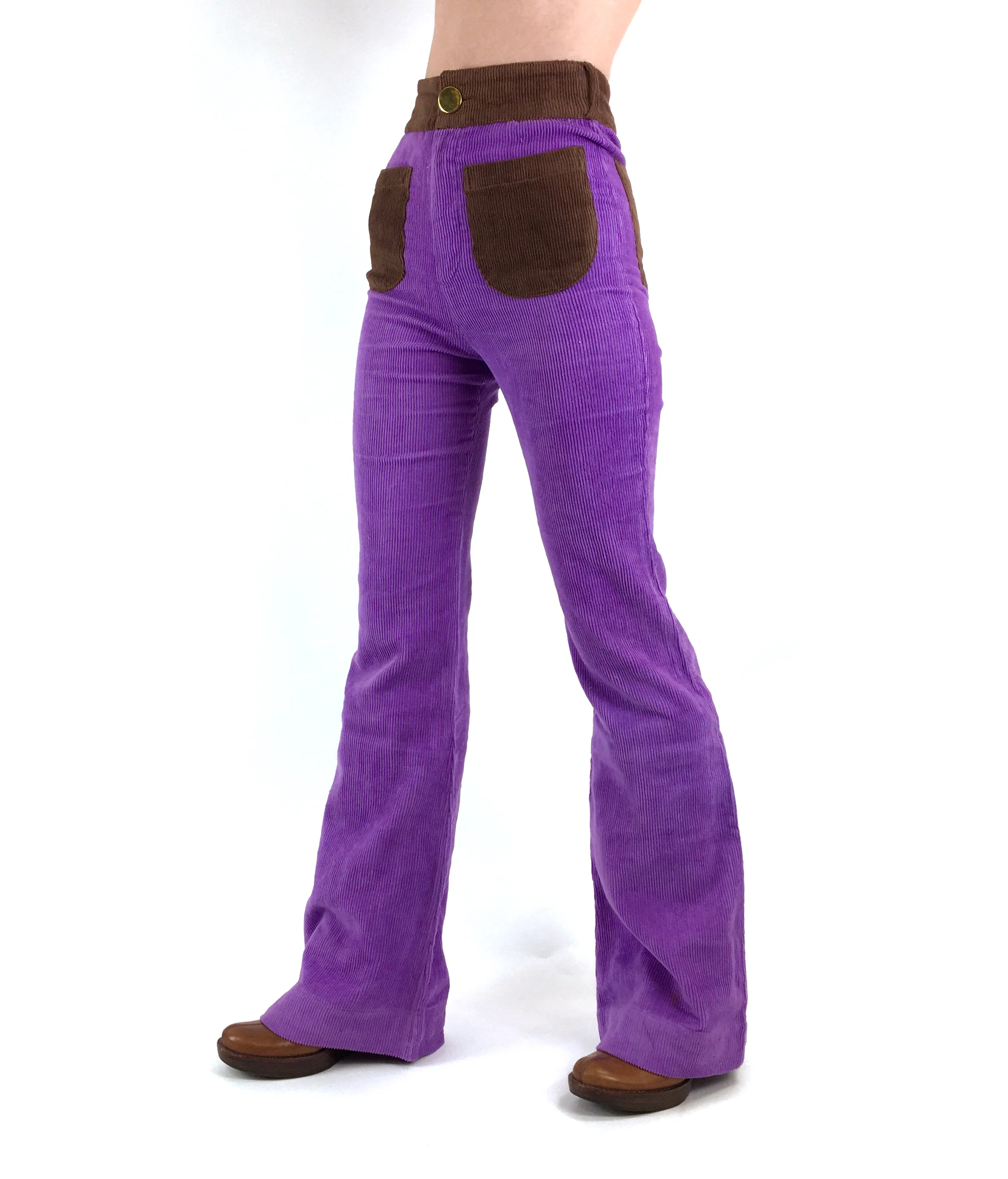 The Contrast Corduroy Flare Pant in Purple Haze - Image 5