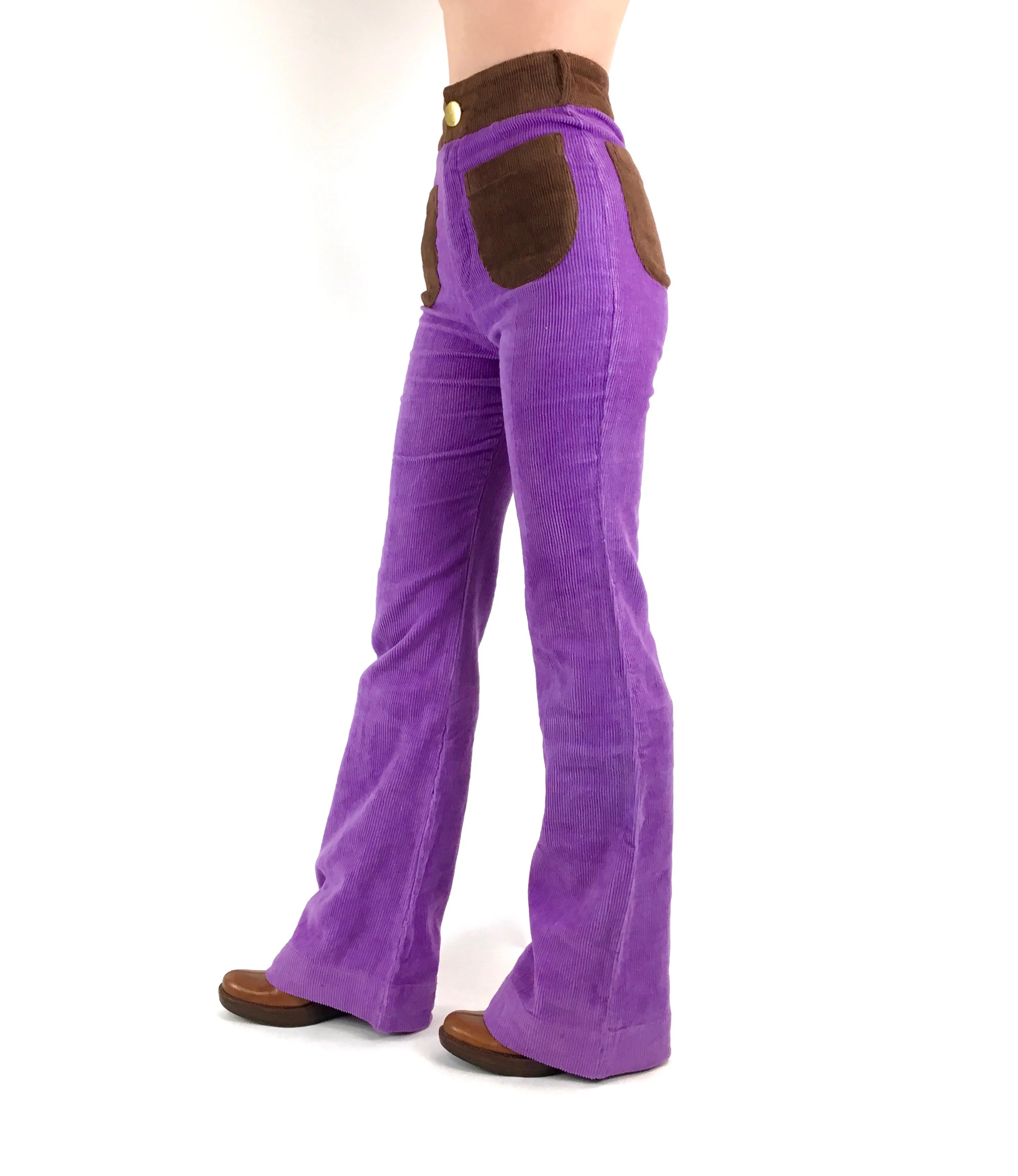 The Contrast Corduroy Flare Pant in Purple Haze - Image 7