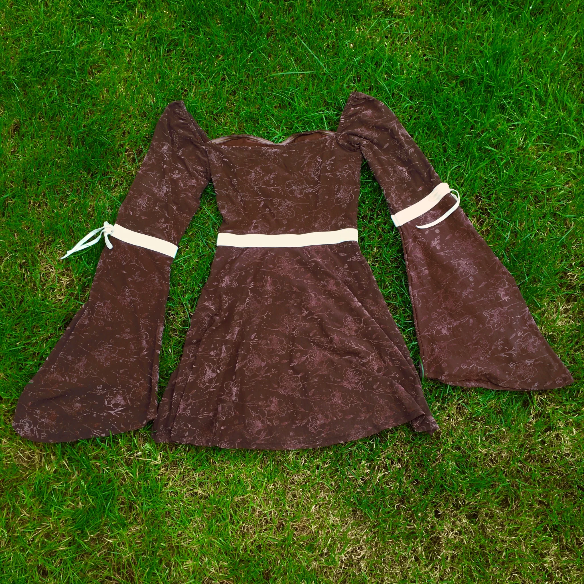 Womens SAMPLE - Floral Brown Gypsy Dress Size S - Image 2