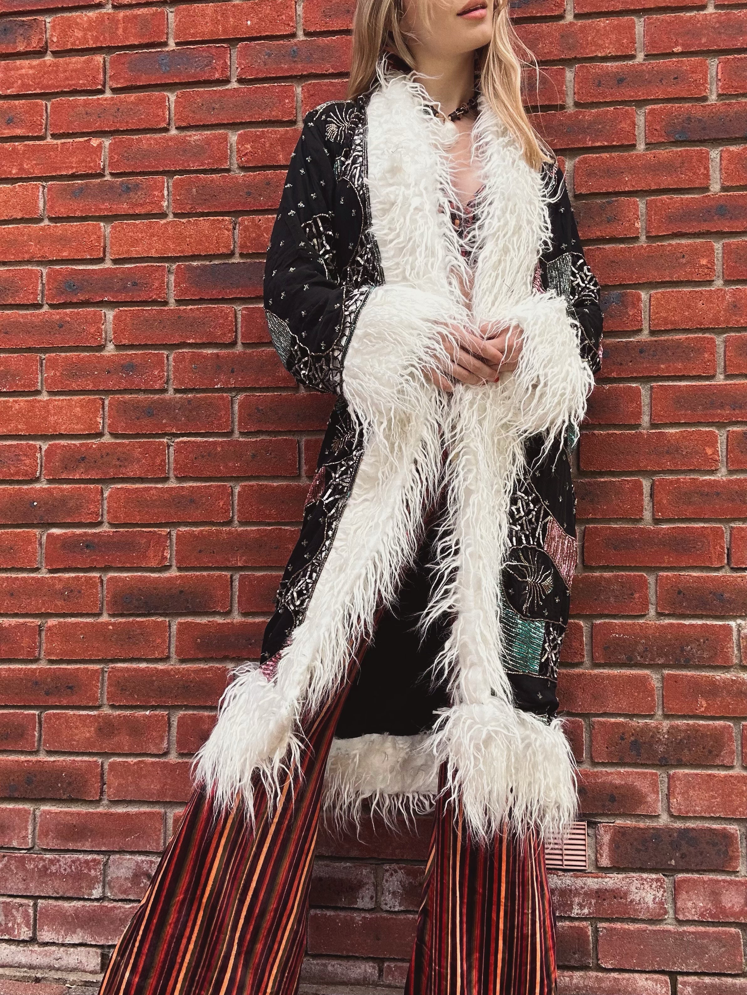 Dark Side Of The Moon Afghan Coat Size S - Image 3