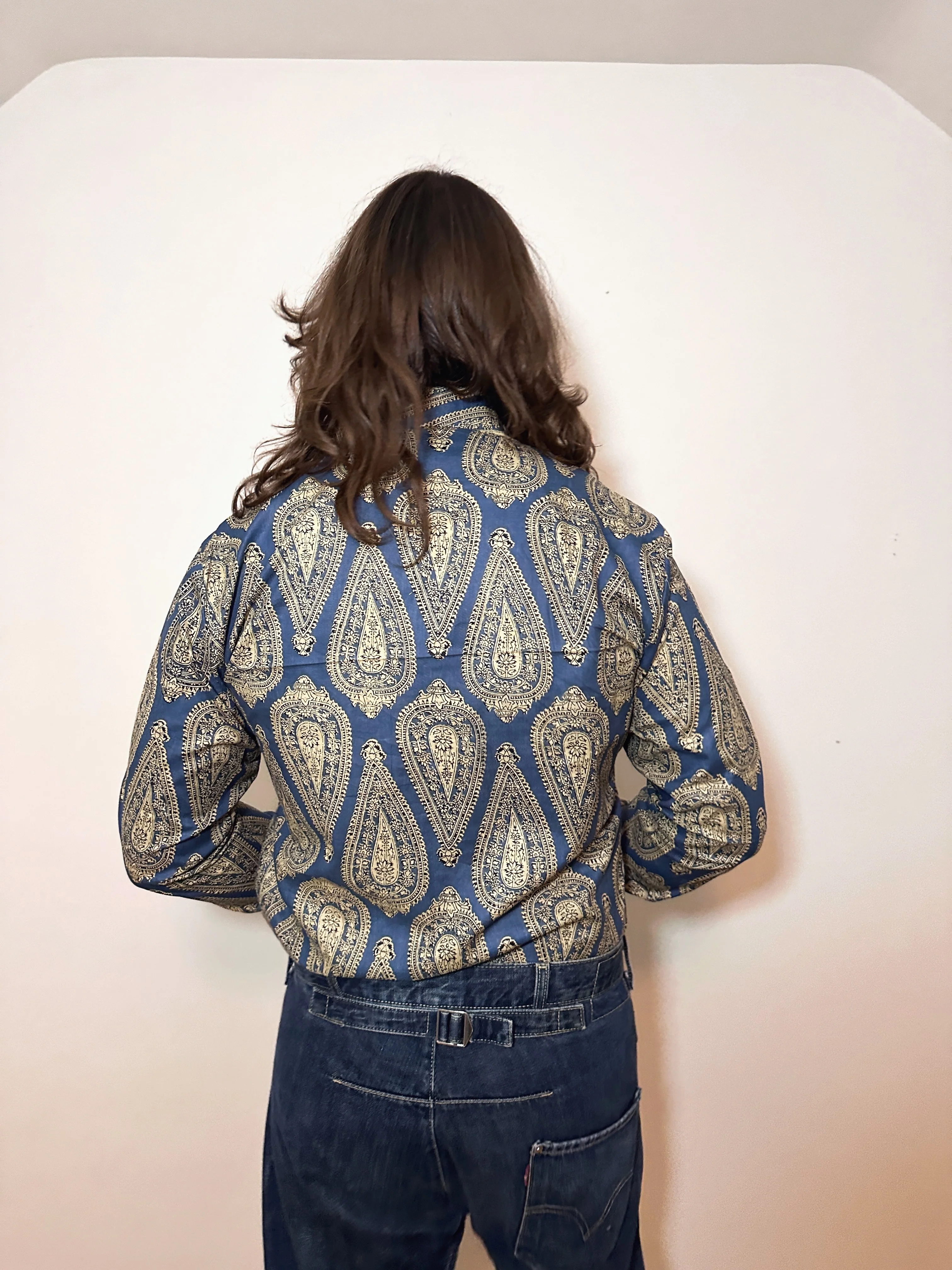 Mens Cotton Long-Sleeve Shirt in D’yer Mak’er - Image 3