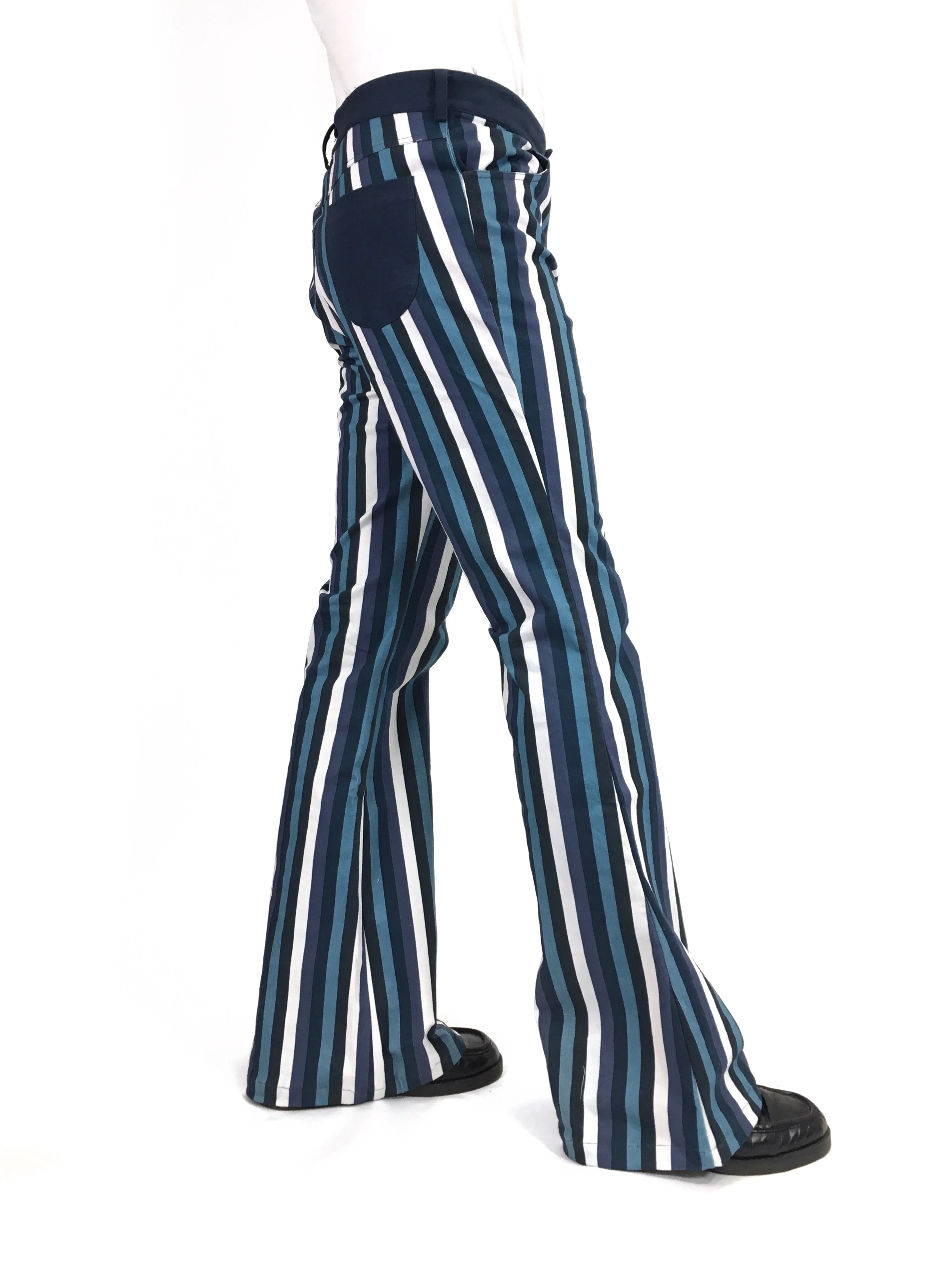 Mens Dylan Denim Stripe Flares - Image 3