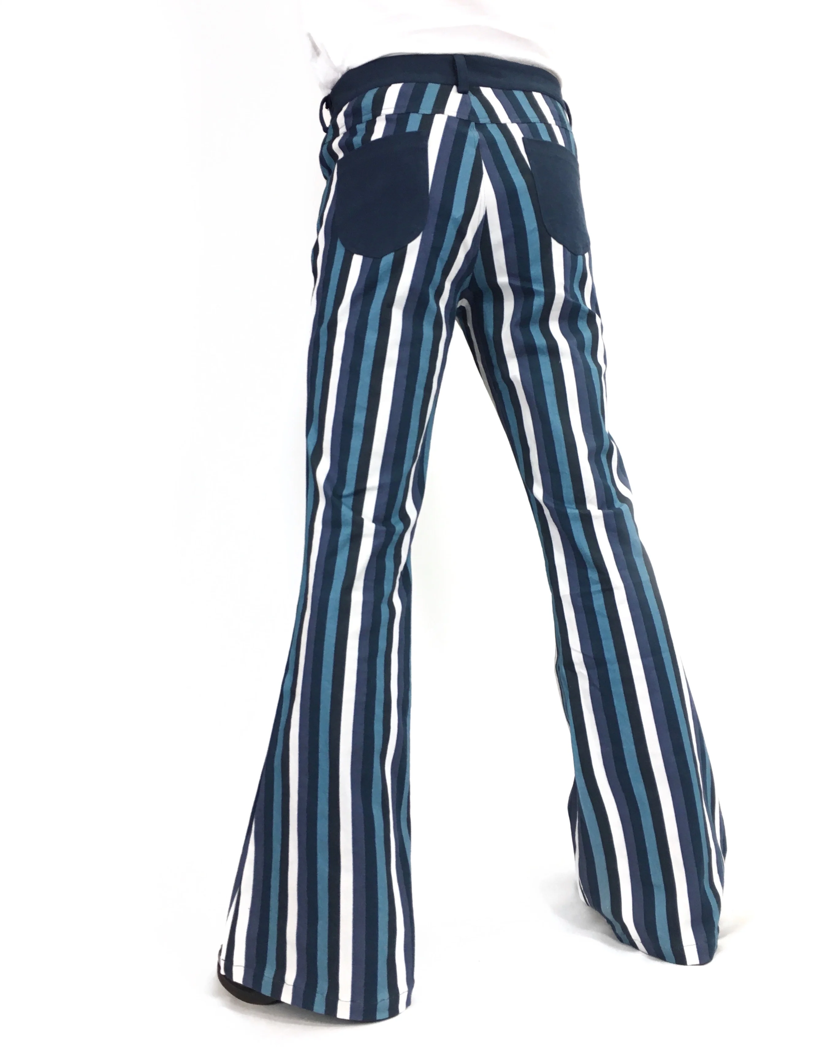 Mens Dylan Denim Stripe Flares - Image 4