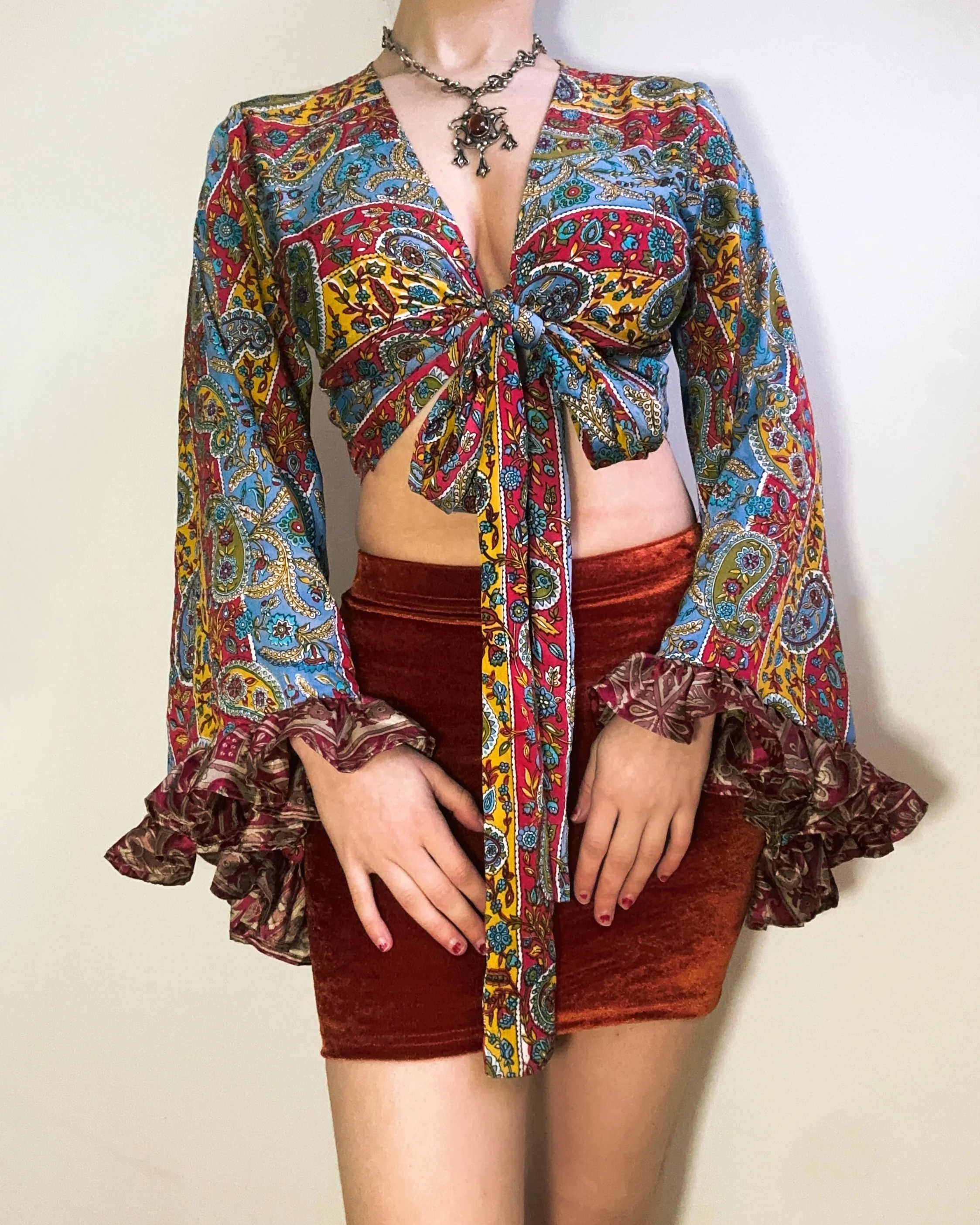 Ruffle Wrap Top in Carnival - Image 2