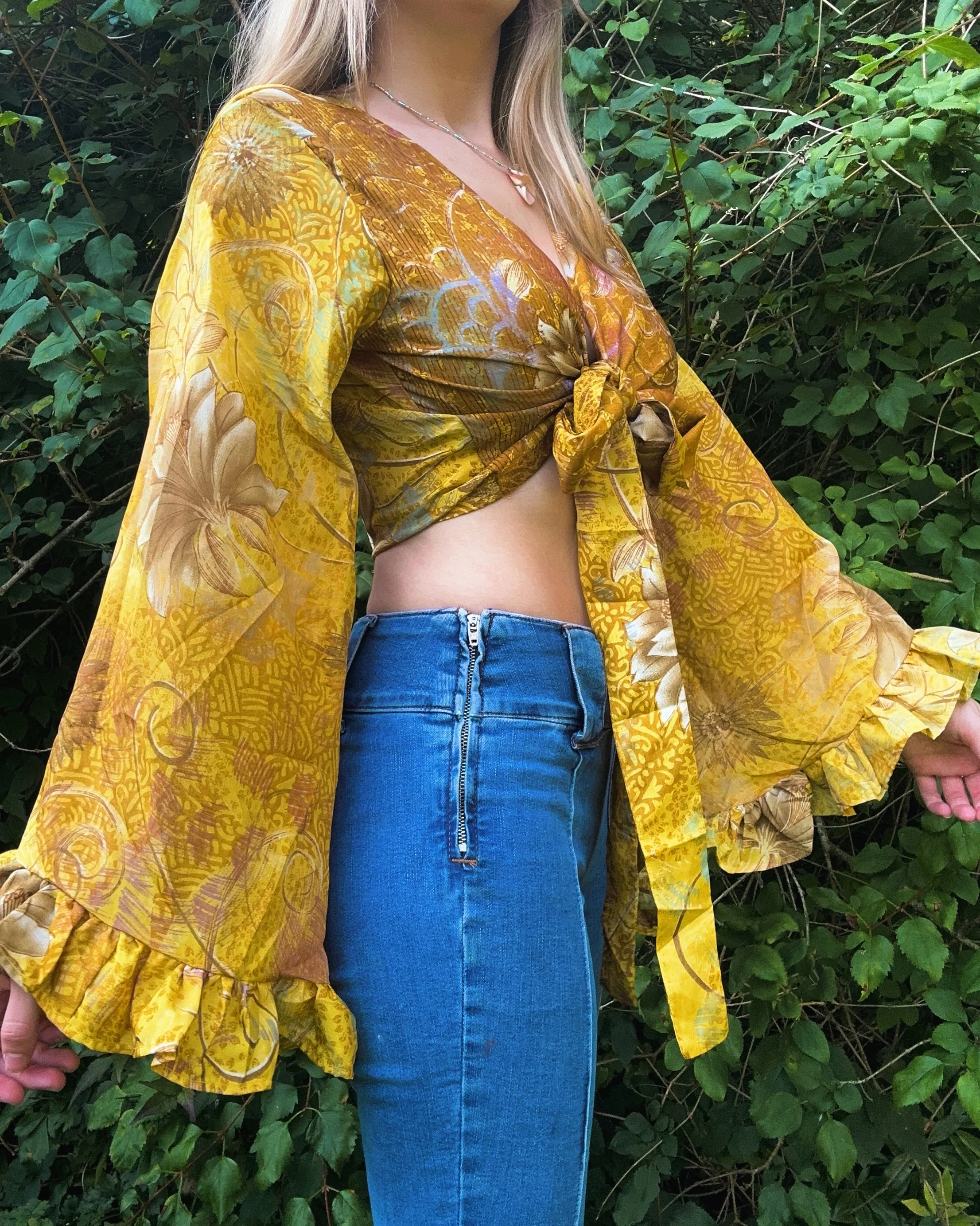 Ruffle Wrap Top in Dandelion - Image 3