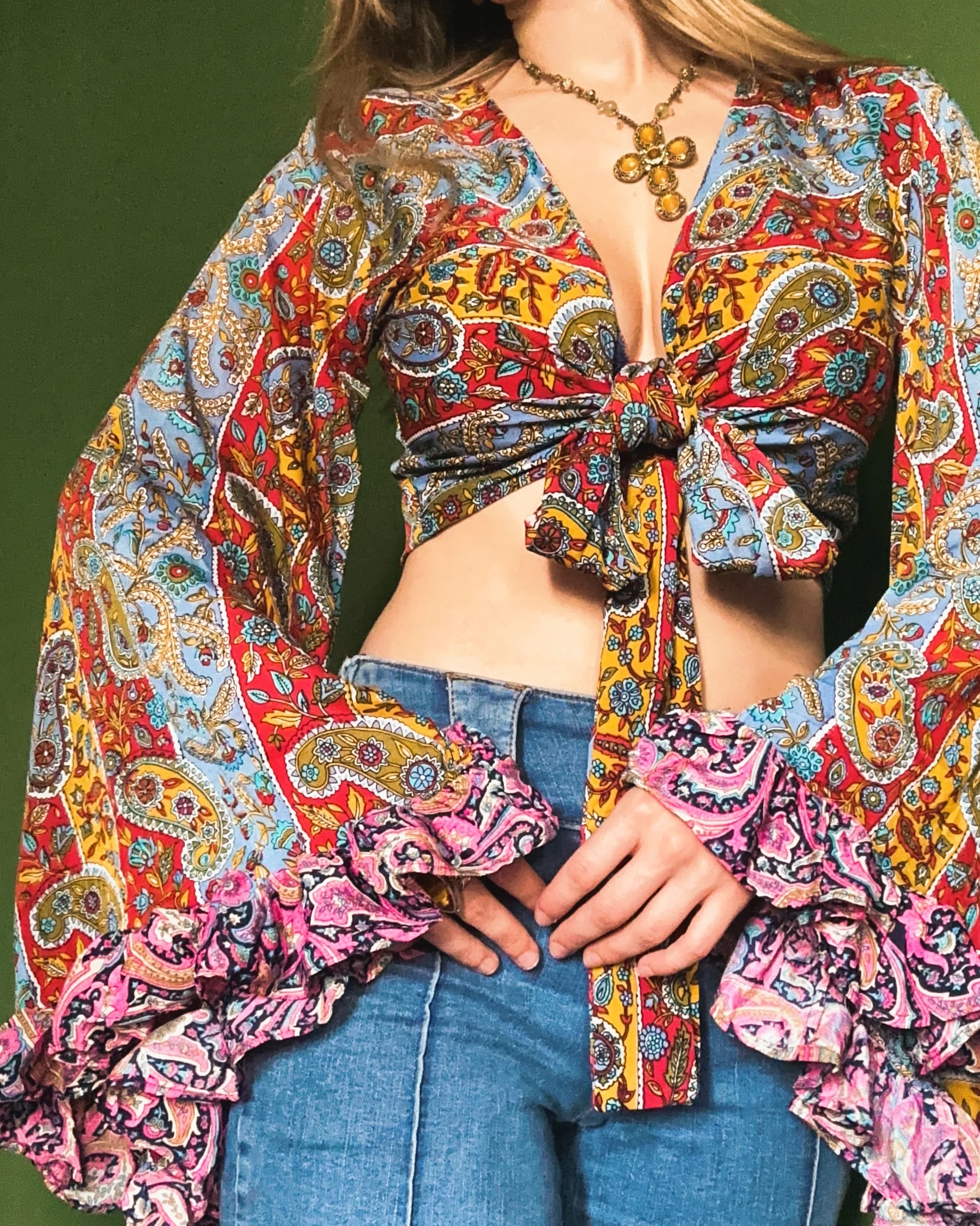 Ruffle Wrap Top in Magical Mystery - Image 2