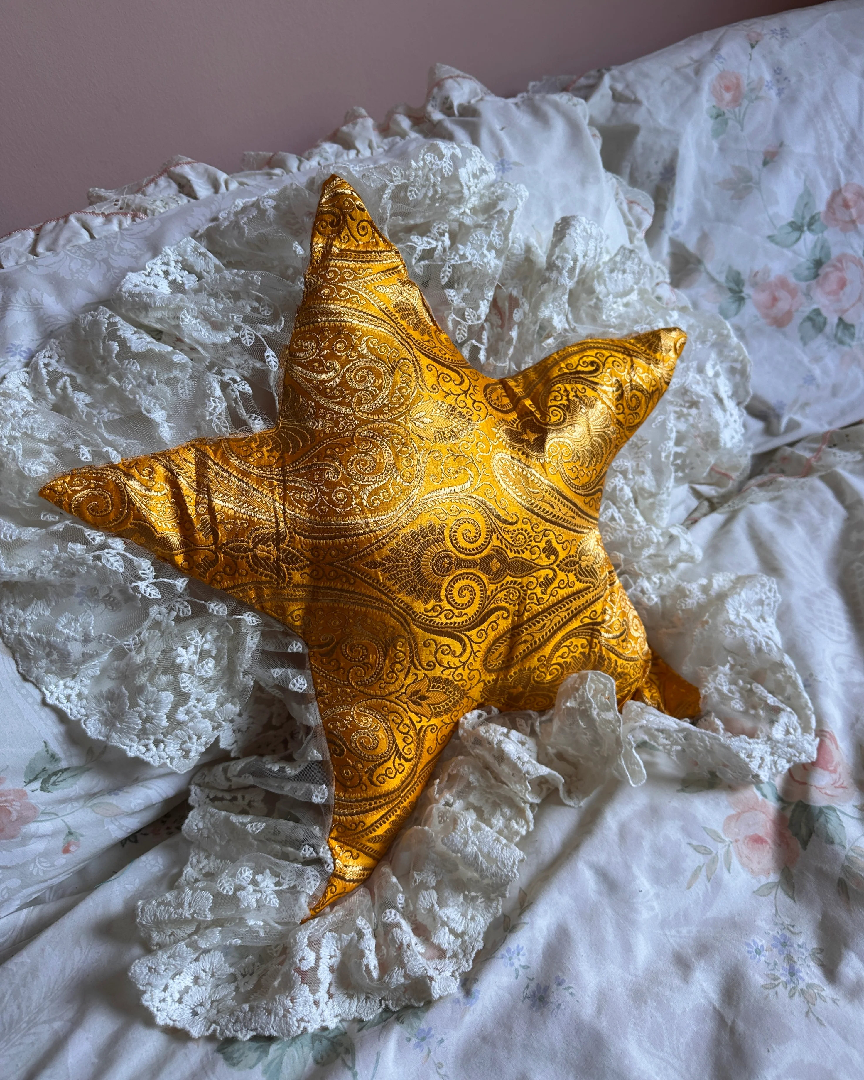 Star Shaped Pillow in Sunbeam - Image 5