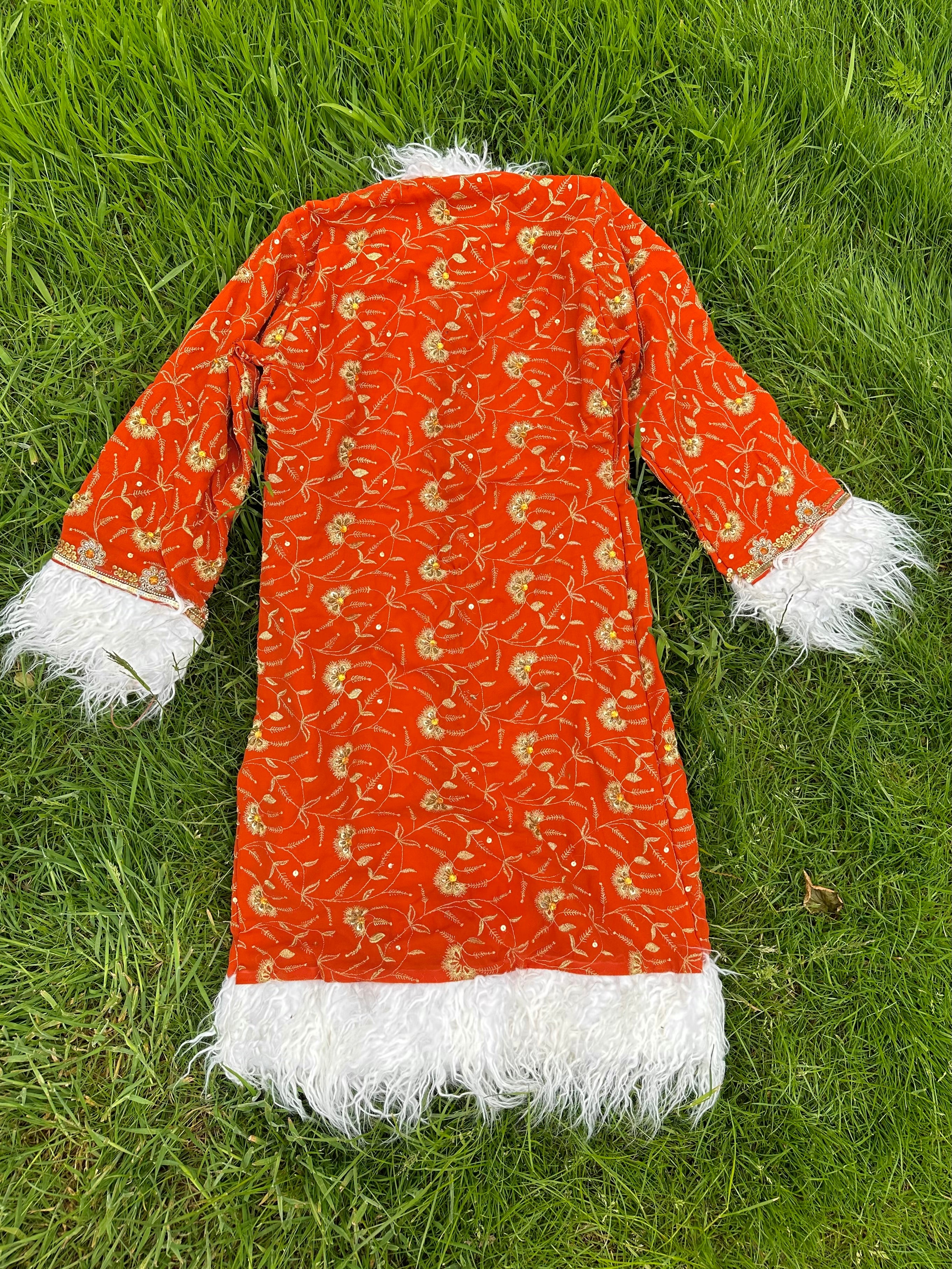 Tangerine Afghan Coat Size S - Image 2