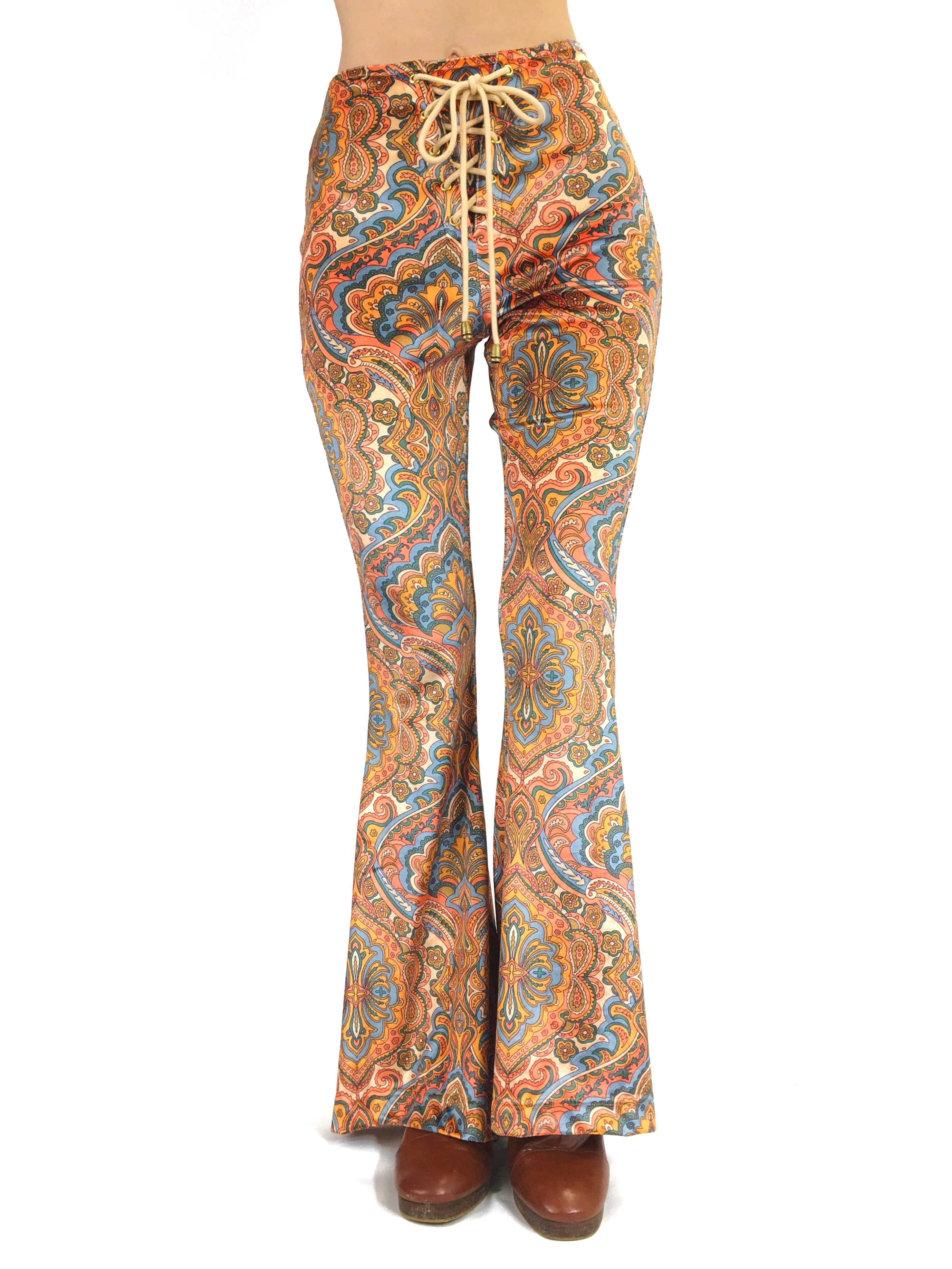The Lace Up Velvet Flares in Houdini - Image 5