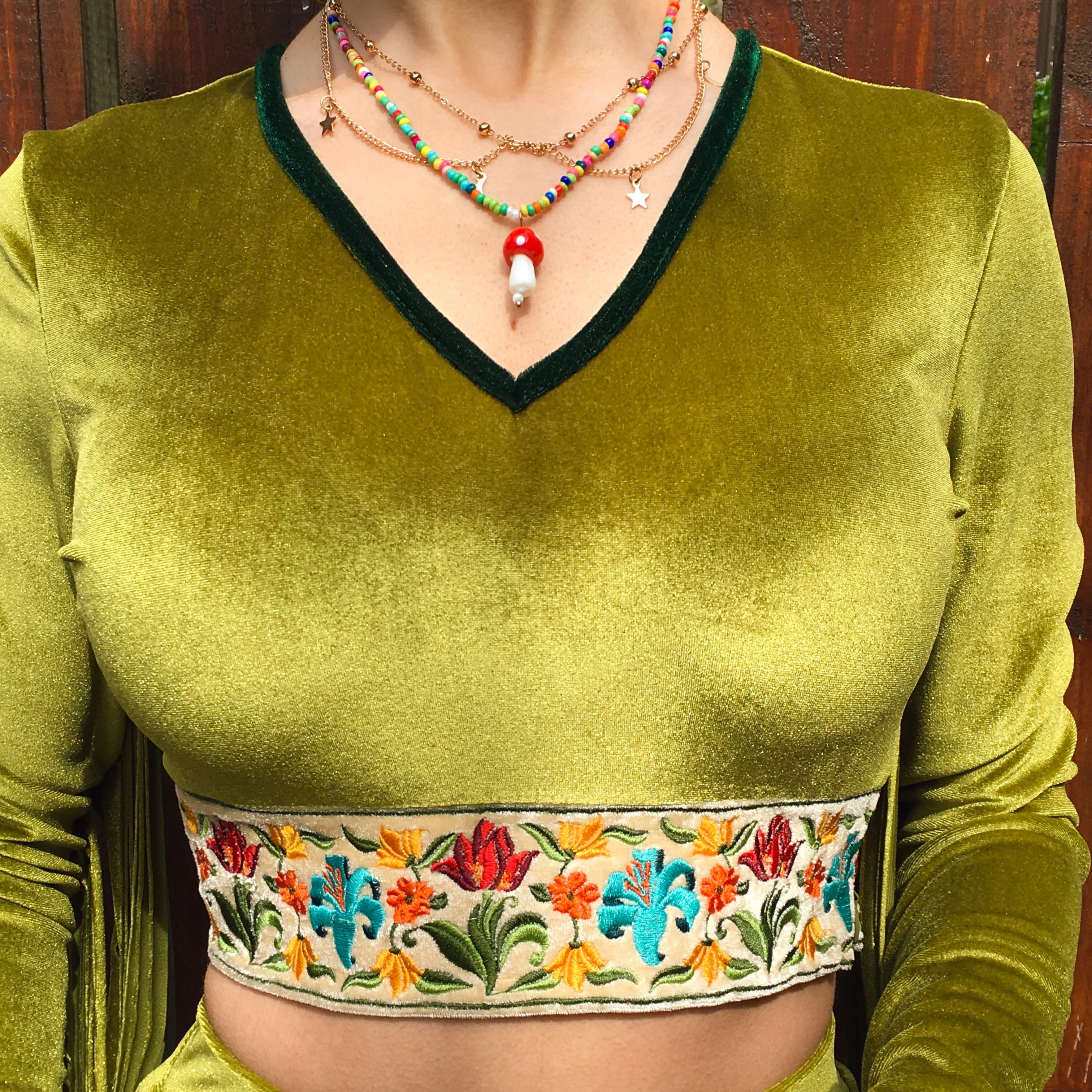 The Orchid Fringe Crop Top in Forest Fairy - Image 7