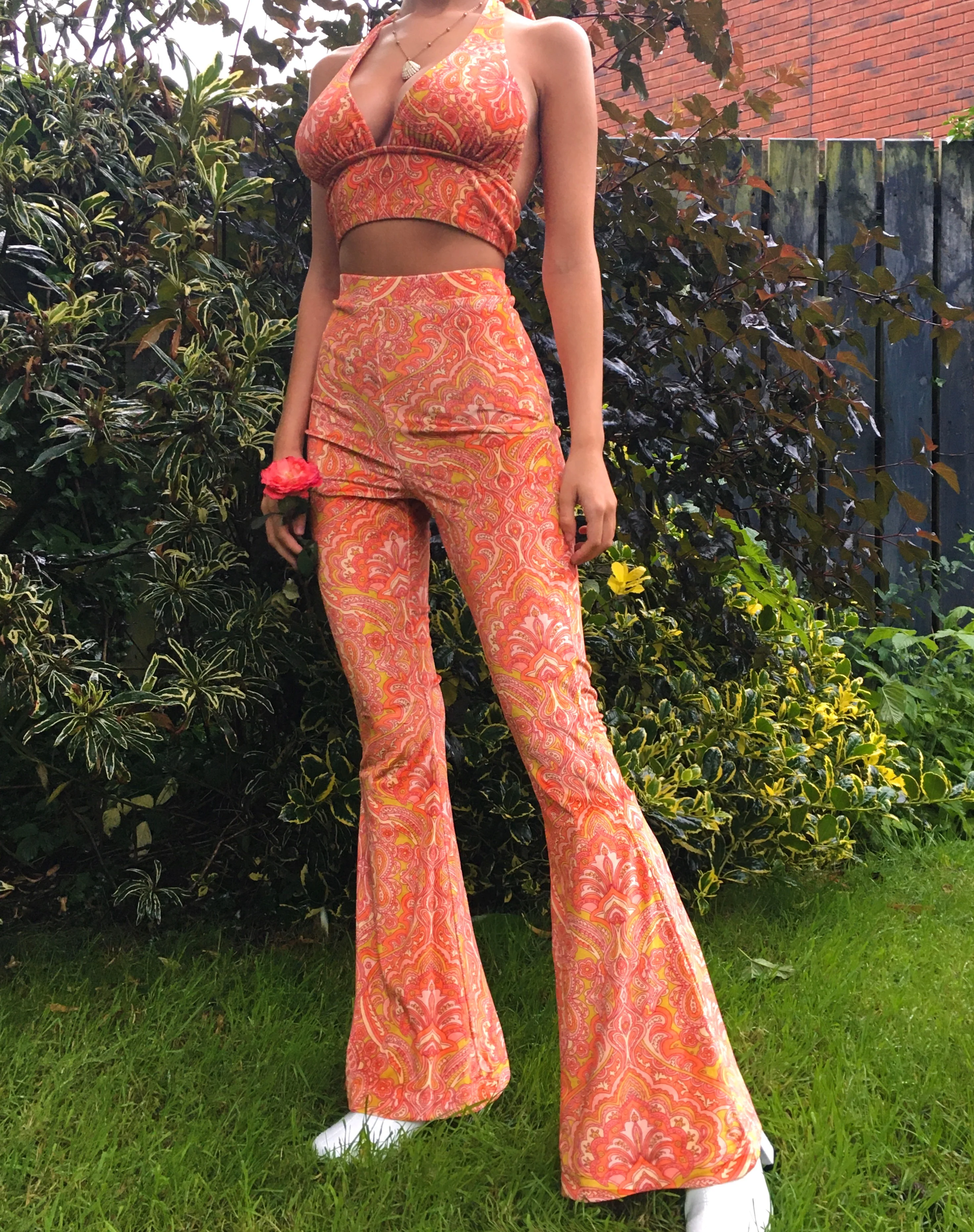 The Velvet Flare Trouser in Lady Jane - Image 3