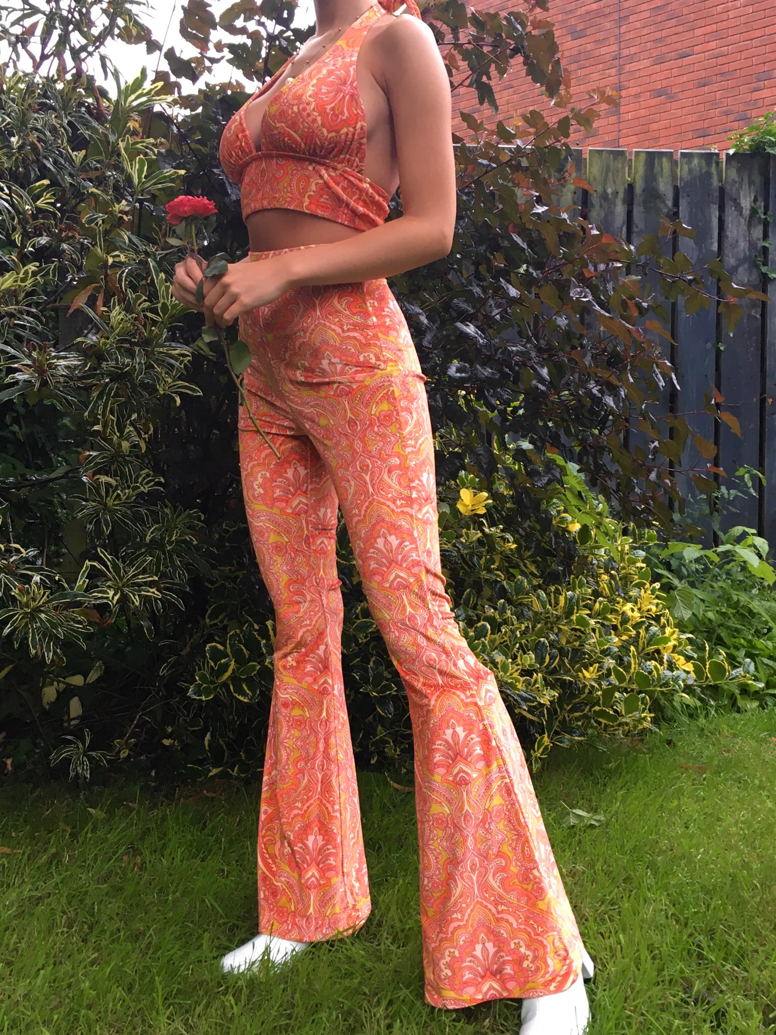 The Velvet Flare Trouser in Lady Jane - Image 6