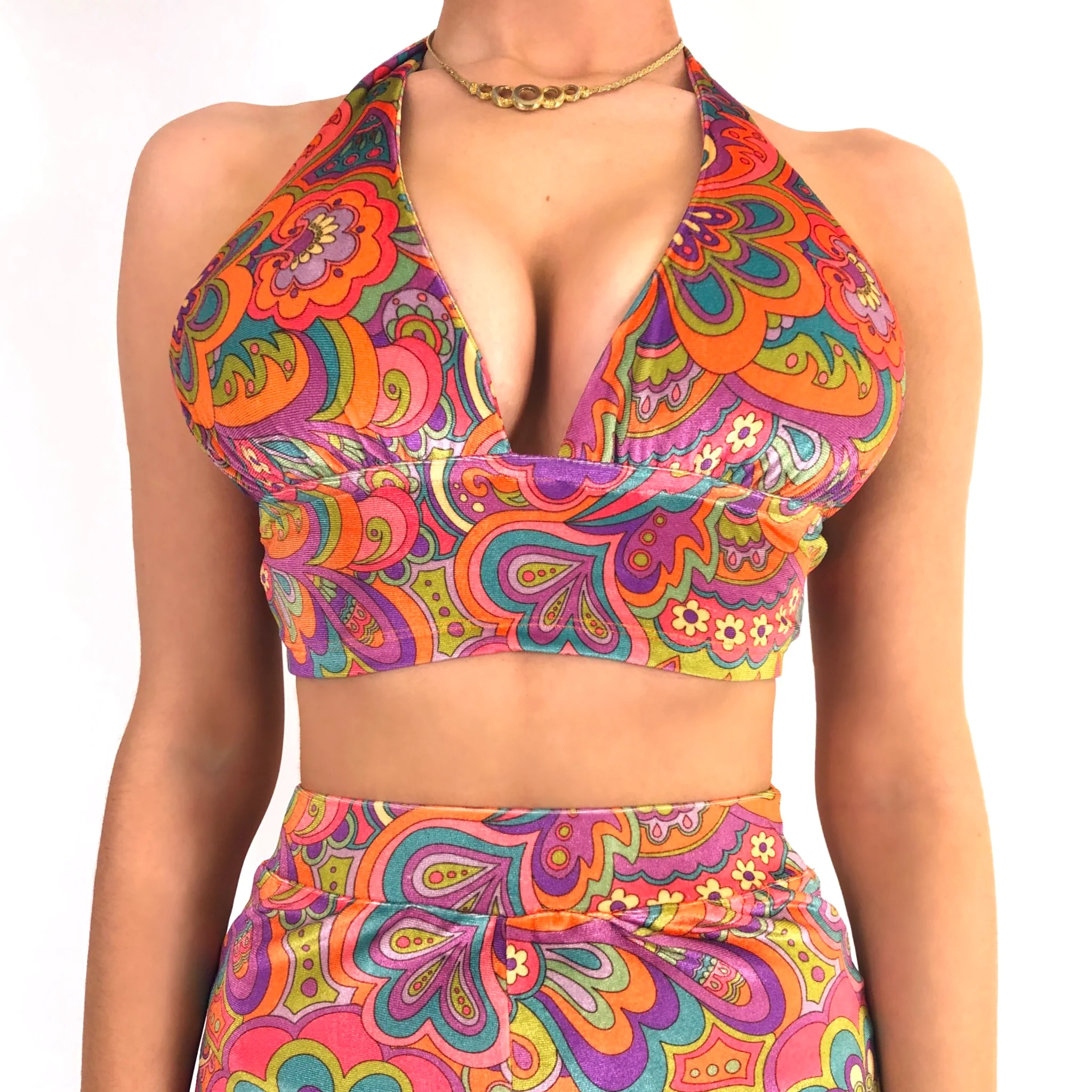 The Velvet Halter Top in Funky Town - Image 4