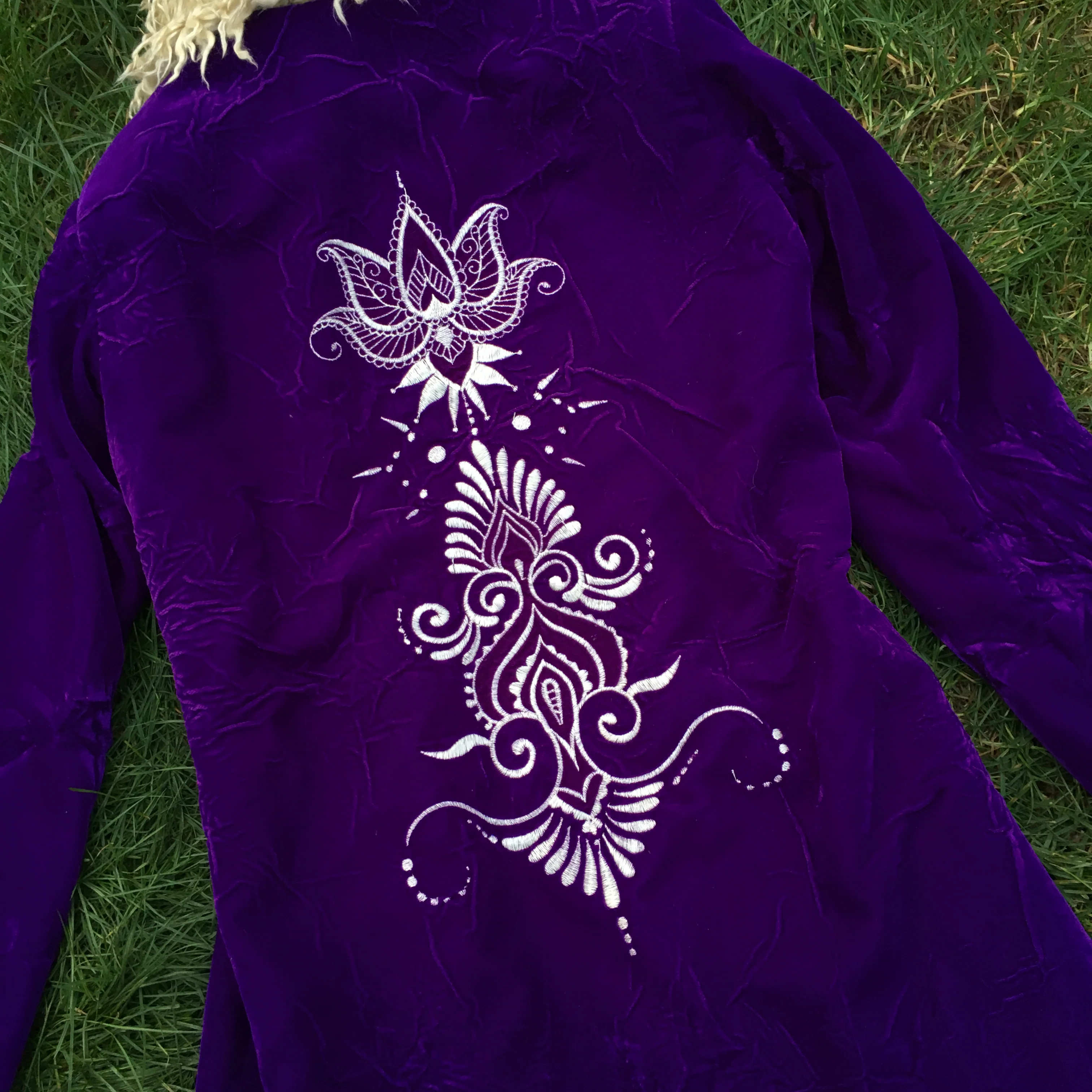 Womens SAMPLE - Deep Purple Afghan Coat Size M - Image 4